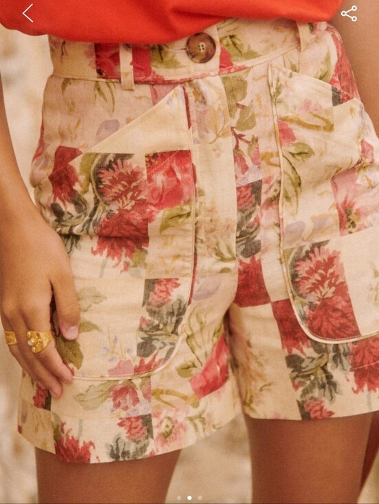 Sezane Pants - Sézane Alberello Shorts – Magda Floral Patchwork Linen – EU 44 / US 12